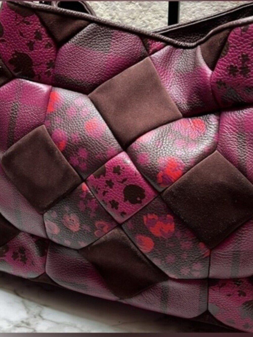 Coach 36519 Patchwork Rogue Tote / Shoulder Bag - Purple Multi Suede & Leather - Picture 5 of 15